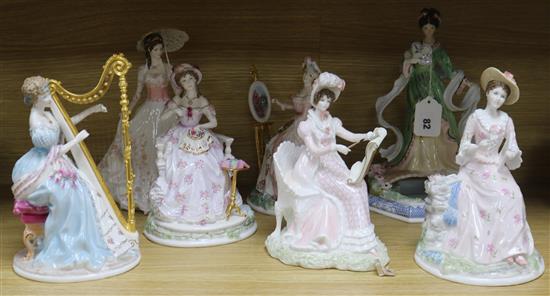 Seven Royal Worcester figures tallest 28cm